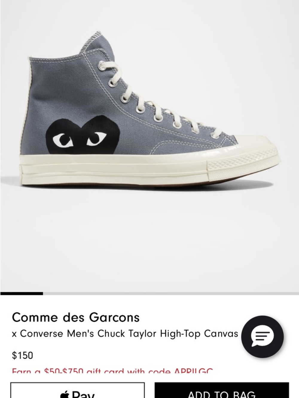 Comme does Garcons x Converse Chuck Taylor High Top